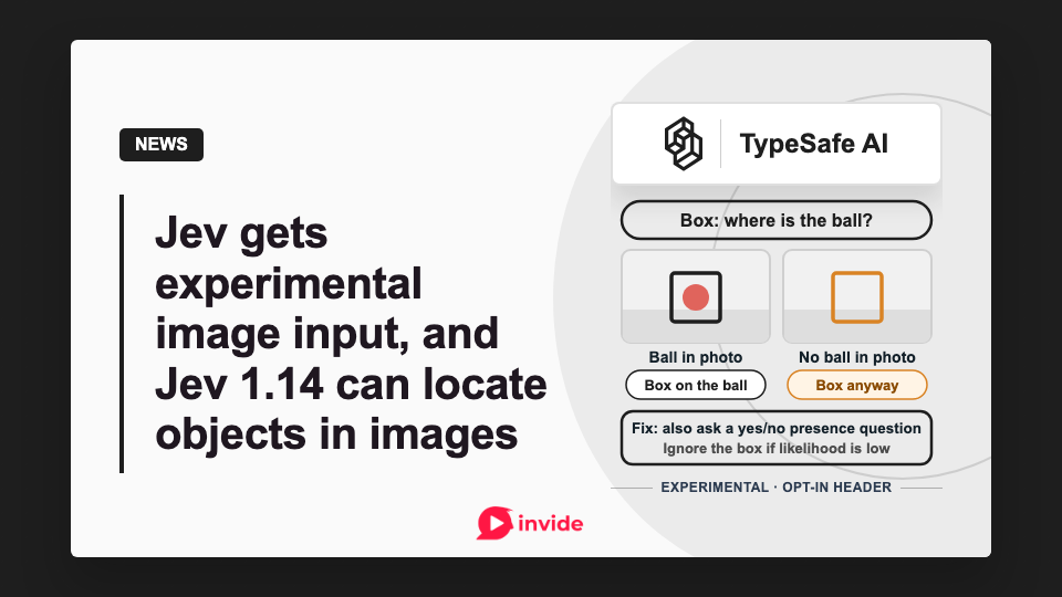 Jev announcement banner showing a box around a ball and another box in an empty image, illustrating why apps need a separate presence check.