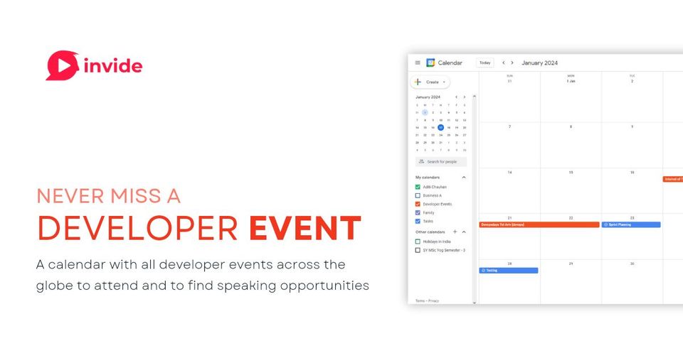 Developer Events Calendar by Invide