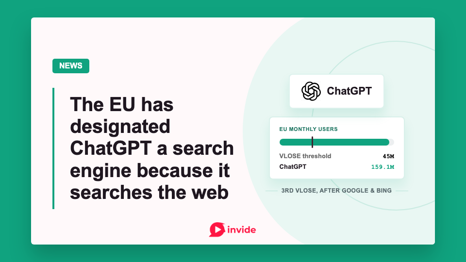 ChatGPT banner showing 159.1 million monthly EU users above the 45 million VLOSE threshold.